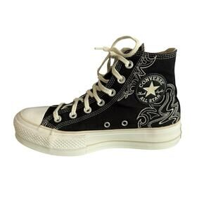 Converse Chuck Taylor All Star 7 Embroidered Platform Hi Top Sneakers Black